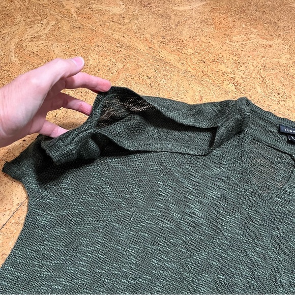 Torrid Olive Green Cold Shoulder Keyhole Short Sleeve Knit Sweater NWT Sz 3X - Picture 7 of 14